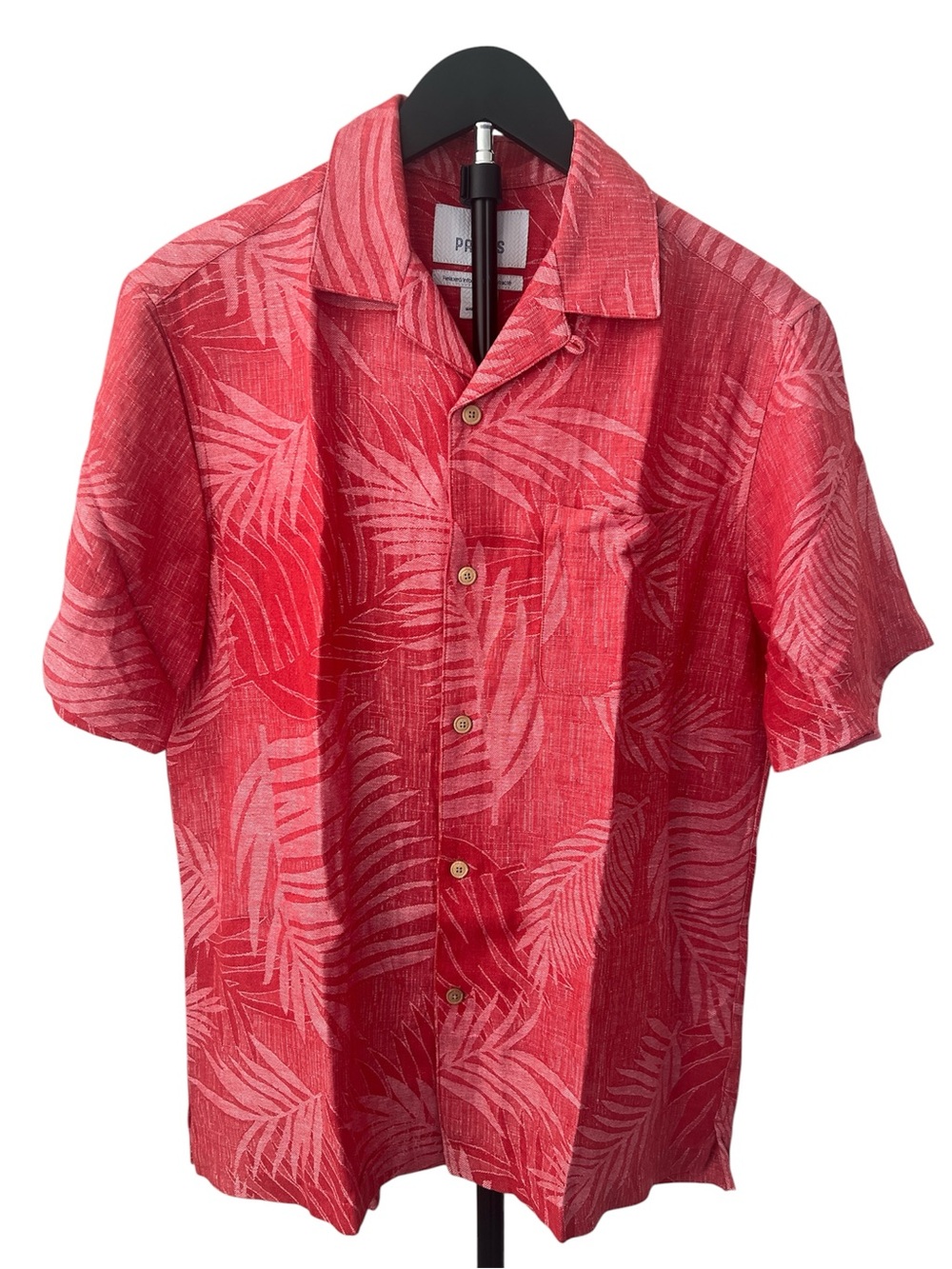 2& Palmas Red Tropical Print Short-Sleeve Camp Shirt men’s S